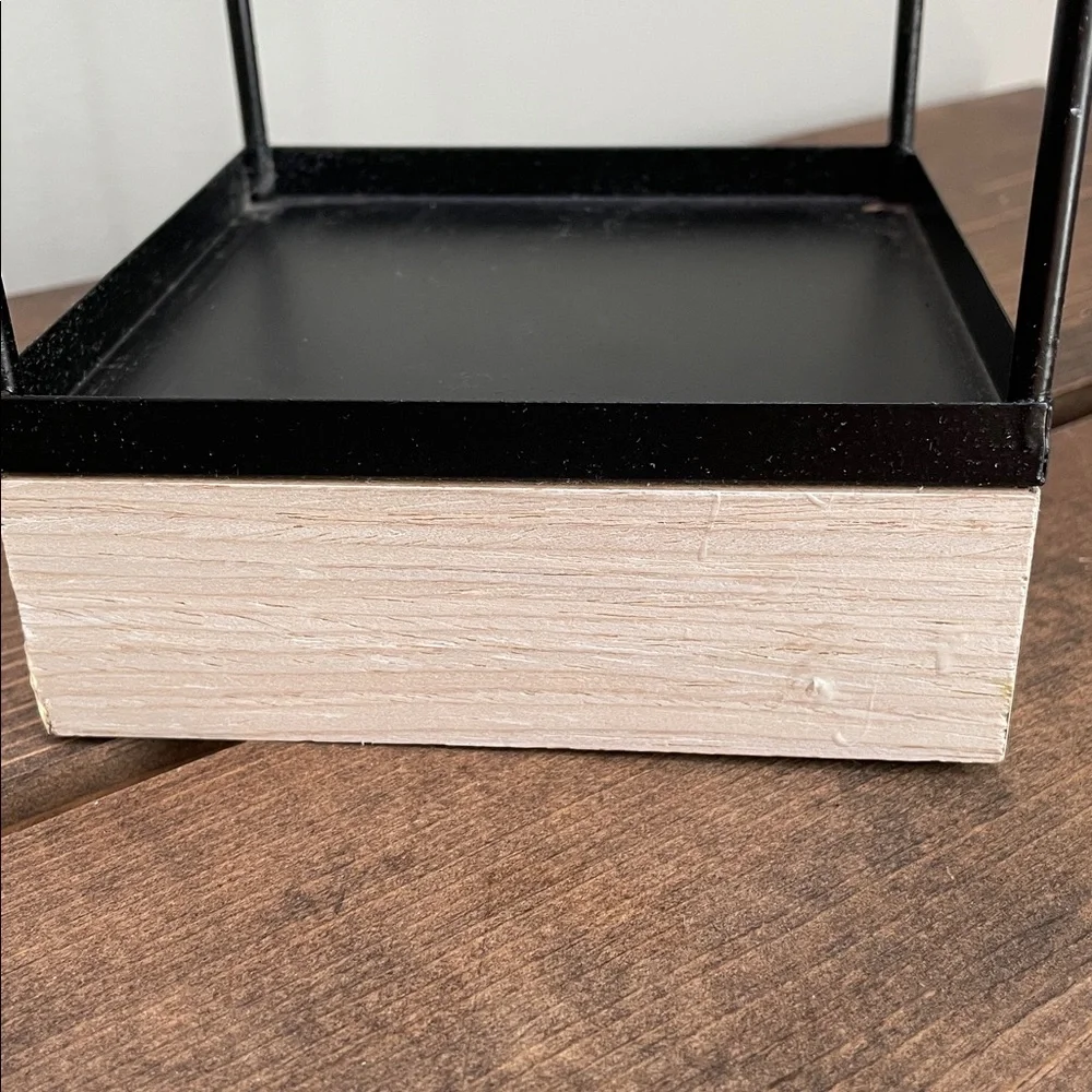 Black Lantern With Wooden Base